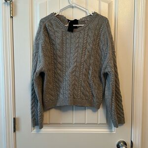 JCrew Bow Back Cable Knit Sweater